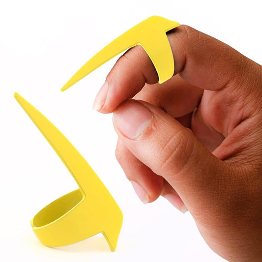 Quick Braid Aid Finger Parting Tool Hair Sectioning Ring - Stainless Steel Stitch Braiding Tools for Durable Dreadlocks Wig, Curling Quick Installation of Weave Human Hair Extensions (Yellow)