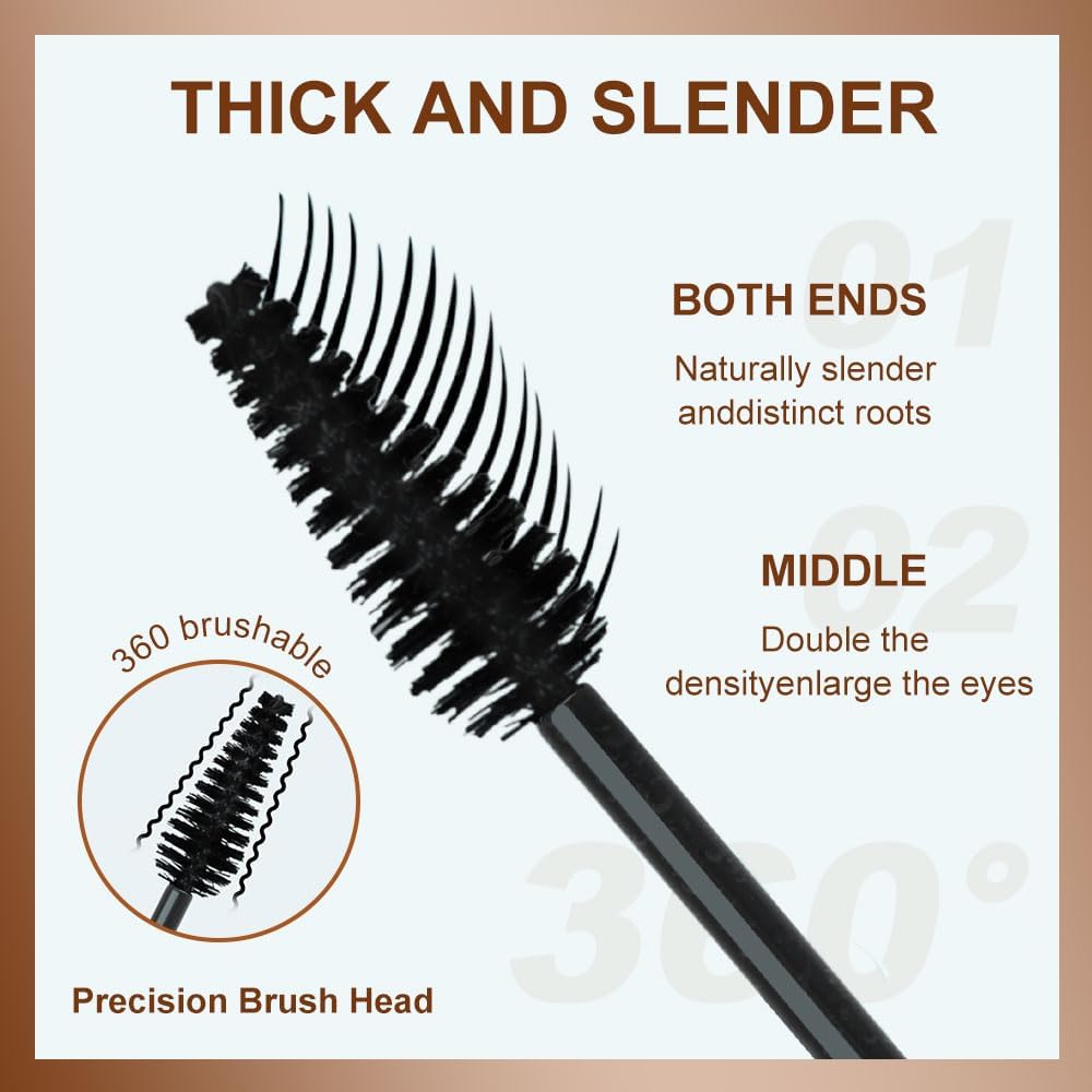 2025 New Waterproof Silk Fibre Thick Lengthening Mascara, Iron Wand Mascara Curling Eyelashes Iron Mascaras with No Flaking, Long-Lasting 4D Curling Silk Fiber Lash Mascaras for Women Eyes Makeup 2PCS