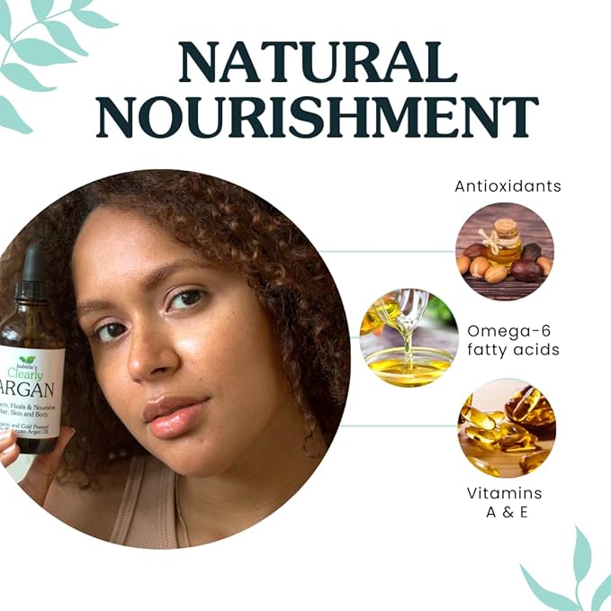 Isabella's Clearly Organic ARGAN Oil of Morocco | 100% Pure Cold Pressed Moroccan Oil for Hair, for Face, for Scalp, for Skin, for Nails and for Body | Virgin, Unrefined, In Glass Bottle (Bulk 4 oz)