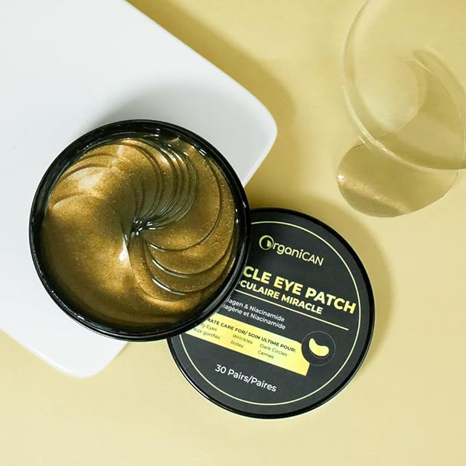 Under Eye Patches with Caffeine, Collagen & Niacinamide (30 Pairs) – Hydrating Eye Mask for Puffy Eyes, Dark Circles, Wrinkles, and Fine Lines – Reduces Eye Bags – formulated in North America