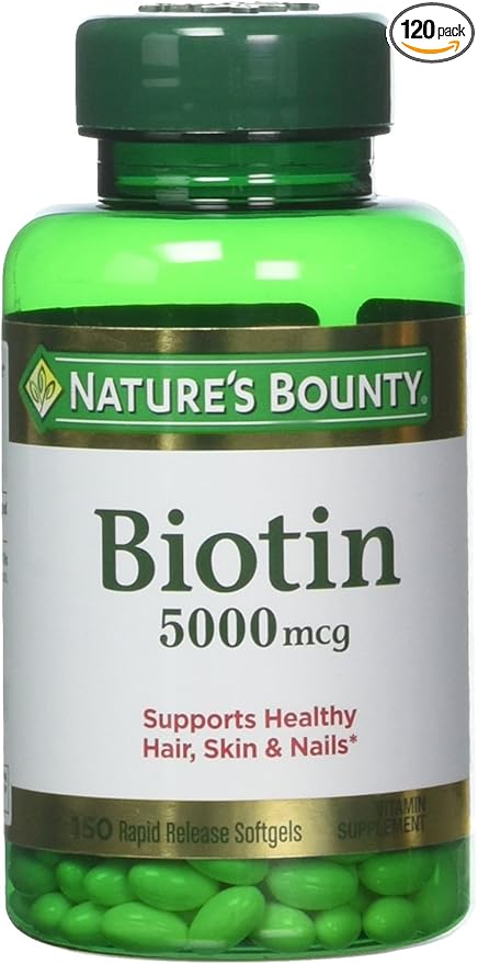 Nature's Bounty Biotin 5000 mcg, 60 Quick Dissolve Tablets (Pack of 2)