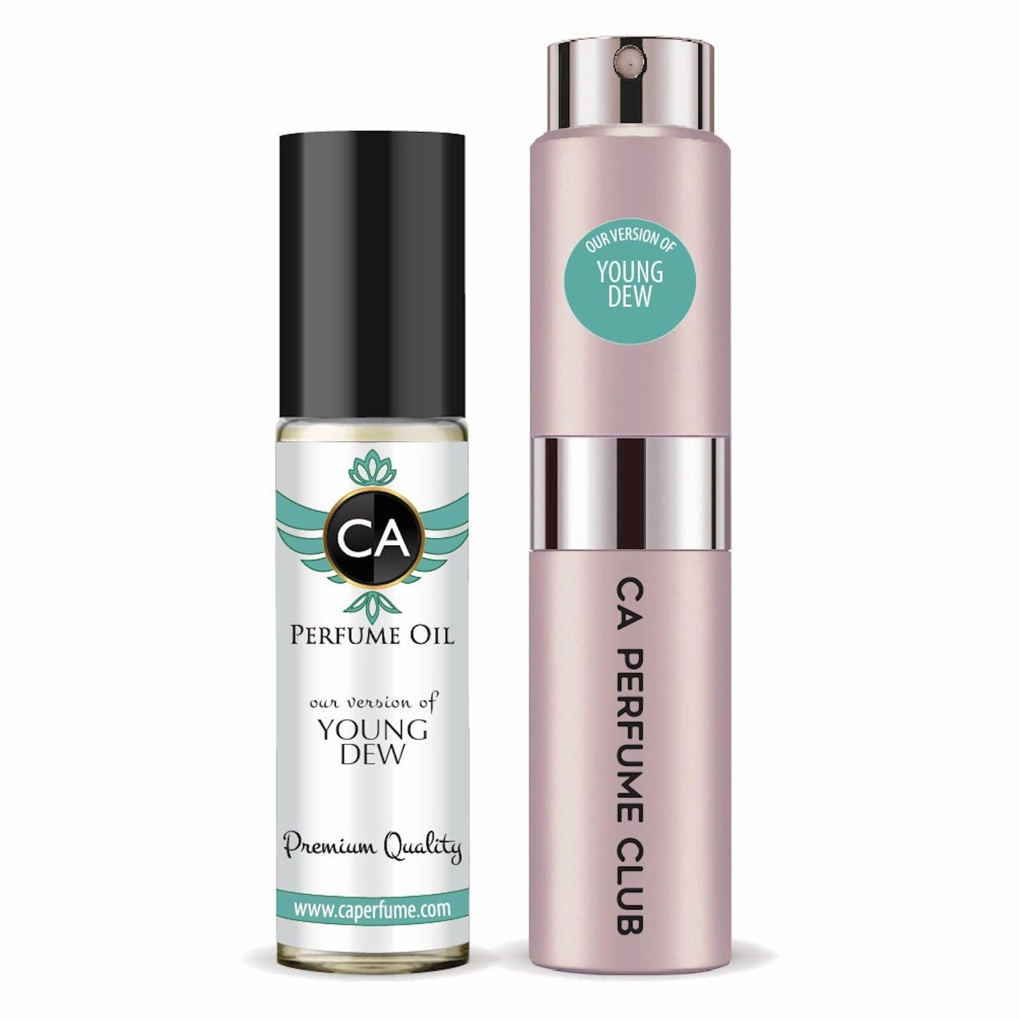 CA Perfume Duo Impression of Young Dew For Women Perfume Layering Set Long Lasting Travel Size EDP + Body Oil Roll-On Bottle 0.27 Fl Oz+0.33 Fl Oz