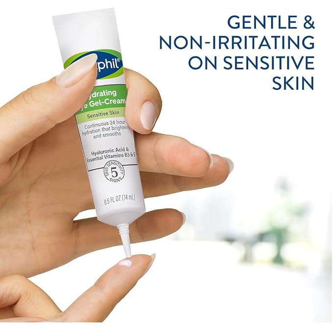 Cetaphil Night & Eye Hydration Set, Rich Hydrating Night Cream(1.7 oz) & Hydrating Eye Gel-Cream ( .5 oz) for Dry Sensitive Skin, for Under-Eye Dark Circles