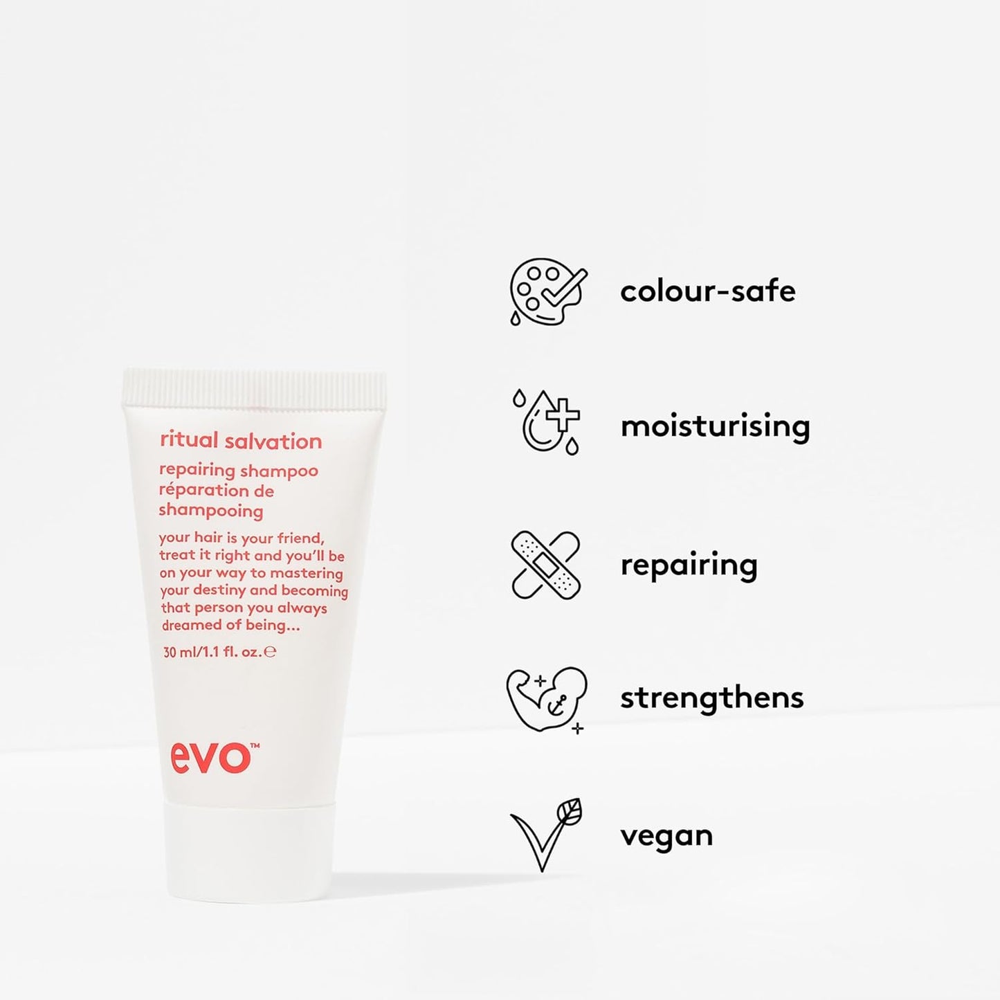 Evo The Repair Introduction Haircare Gift Set - Ritual Salvation Repairing Shampoo & Conditioner, Mane Attention Protein Treatment and Happy Campers Wearable Treatment