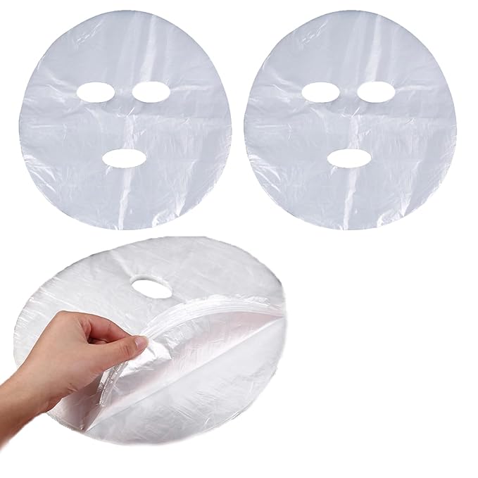 400 Pack Plastic Facial Mask Disposable Sheet Mask Wrap Face Moisturizer Mask DIY Forehead Wrinkle Patches for Clay Face Creams Mud Mask Collagen Moisturizing Cream Night Lotion Absorbing