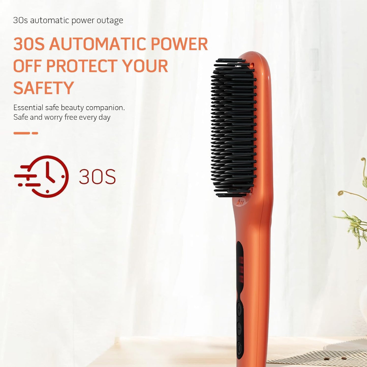 MEGAWISE Hair Straightener Brush Series (Vibrant Orange)