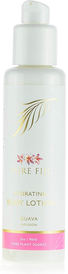 PURE FIJI Body Lotion Hydrating - Moisturizing Lotion for Dry Skin with Coconut Milk and Vitamin E, Organic Body Lotion For Women and Men, Guava Scent, 3 oz