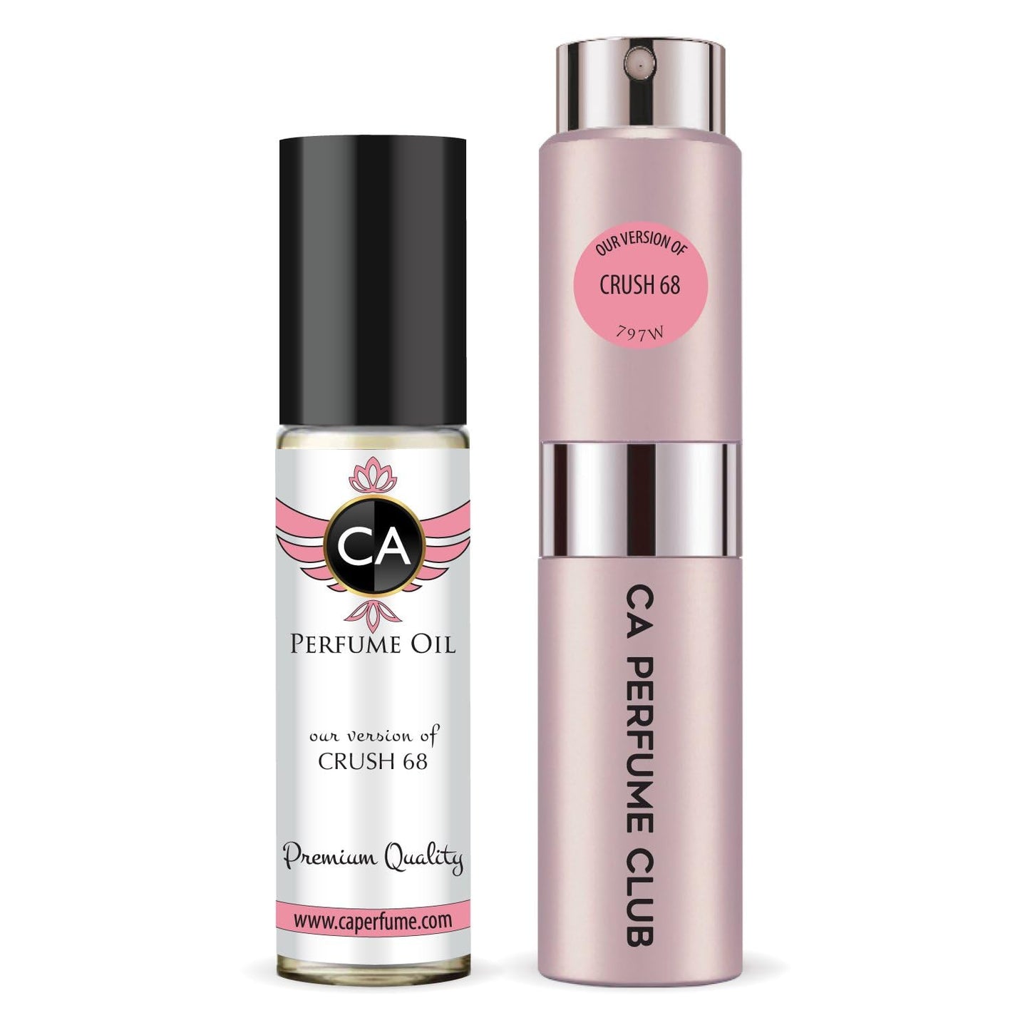 CA Perfume Duo Impression of Crush 68 For Women Perfume Layering Set Long Lasting Travel Size EDP + Body Oil Roll-On Bottle 0.27 Fl Oz+0.33 Fl Oz