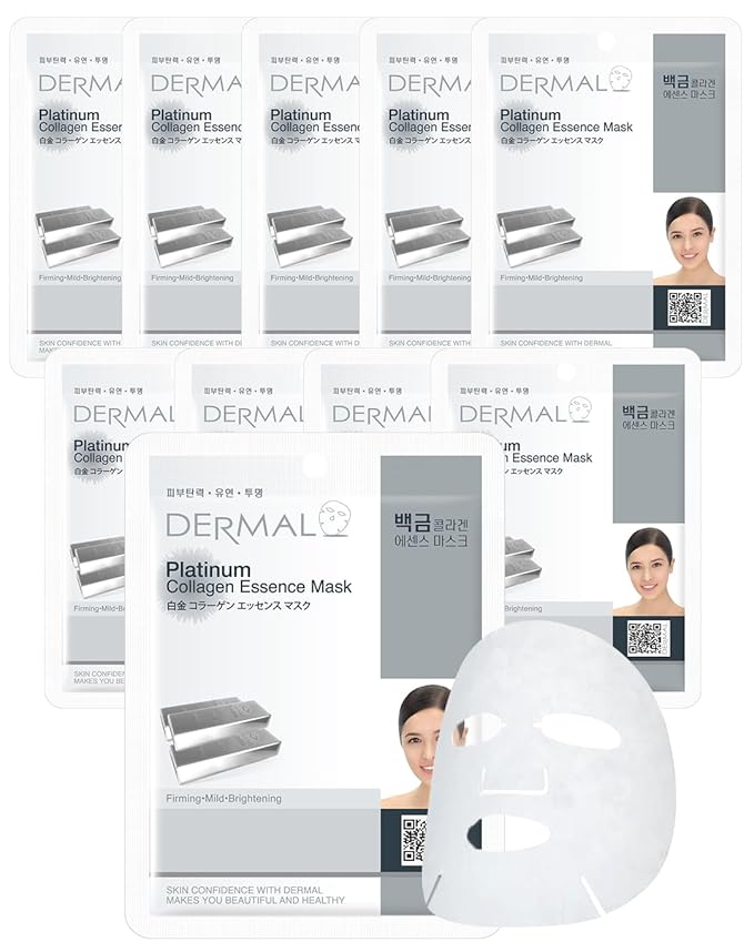 DERMAL Platinum Collagen Essence Full Face Facial Mask Sheet 23g