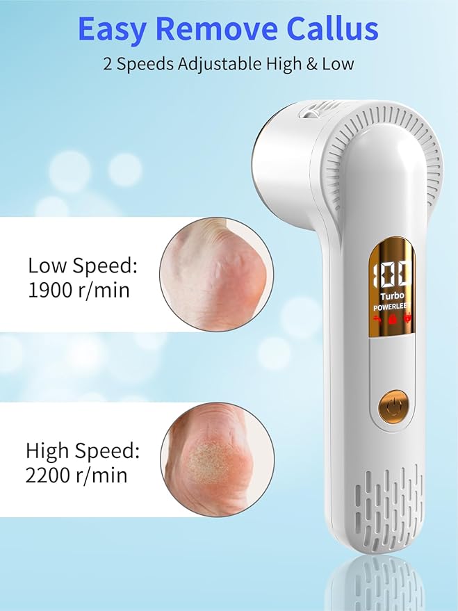 Electric Feet Callus Remover (with Dander Vacuum), USB Rechargeable Pedicure Device for Foot Care, Portable Power Foot File Tool for Dead Hard Skin Remove, Make Your Feet Soft Smooth