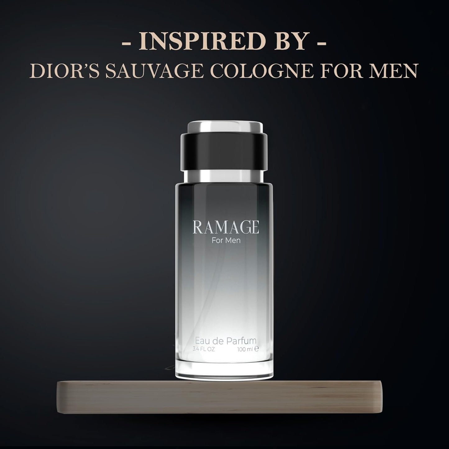 Cologne for Men – INSPIRED by A WORLD RENOWNED MEN’S PERFUME – Bergamot, Pepper, Vanilla, Ambroxan – Sexy, Bold, Fresh, Long-Lasting Eau De Parfum 100ml (3.4 fl oz)