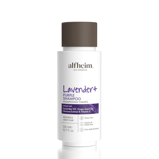 ALFHEIM Lavender+ Purple Shampoo for Blonde, Silver & Color Treated Hair Travel Size – Neutralizes Brass & Yellow Tones, Restores Cool Brightness – with Quinoa Extract & Vitamin E – Sulfate-Free