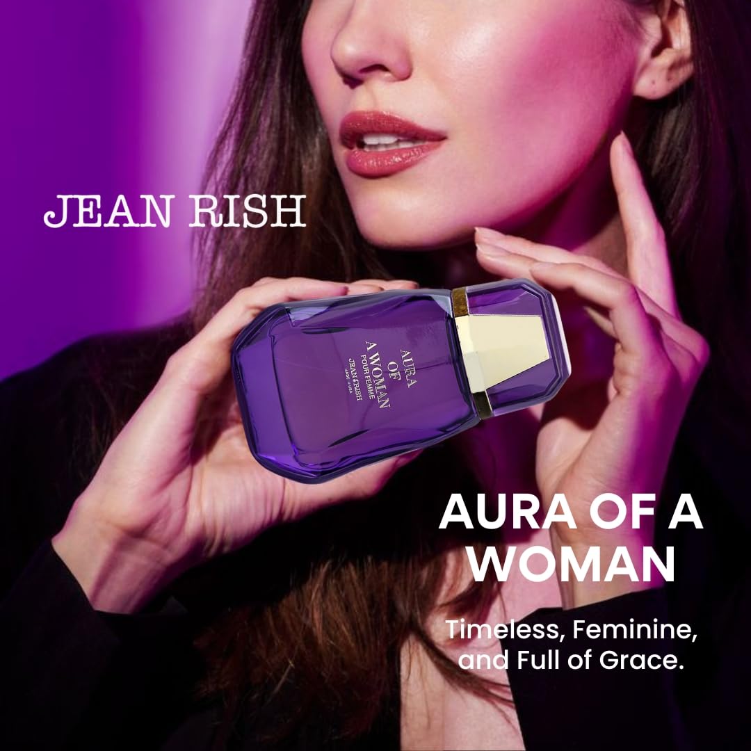 Jean Rish Aura of a Woman Eau De Parfum (3.4 Fl Oz / 100ml) Perfume for Women with Jasmine & Amber Notes - Long Lasting and Luxury Fragrance