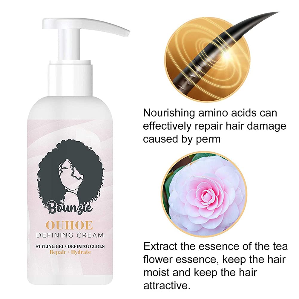 Curls Boost Defining Cream, Natural Frizz Control, Moisturizing Curl Conditioner Cream, Professional Styling Gel,Hair Treatment for Curls, for Wavy & Curly Hair Products(2PC)