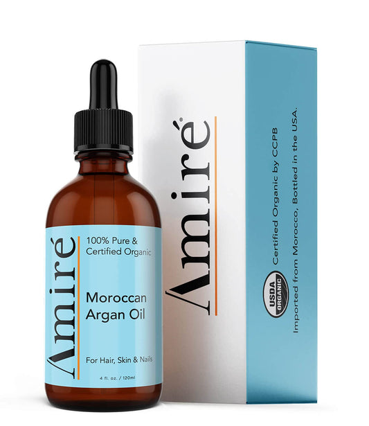 USDA Certified Organic Argan Oil 4oz, Triple Extra Virgin Grade Moroccan Argan Oil for Hair Growth. Skin, Face, & Nails. Moisturizer. Scalp Treatment Hair Oil for Dry, Damaged, Brittle Hair.