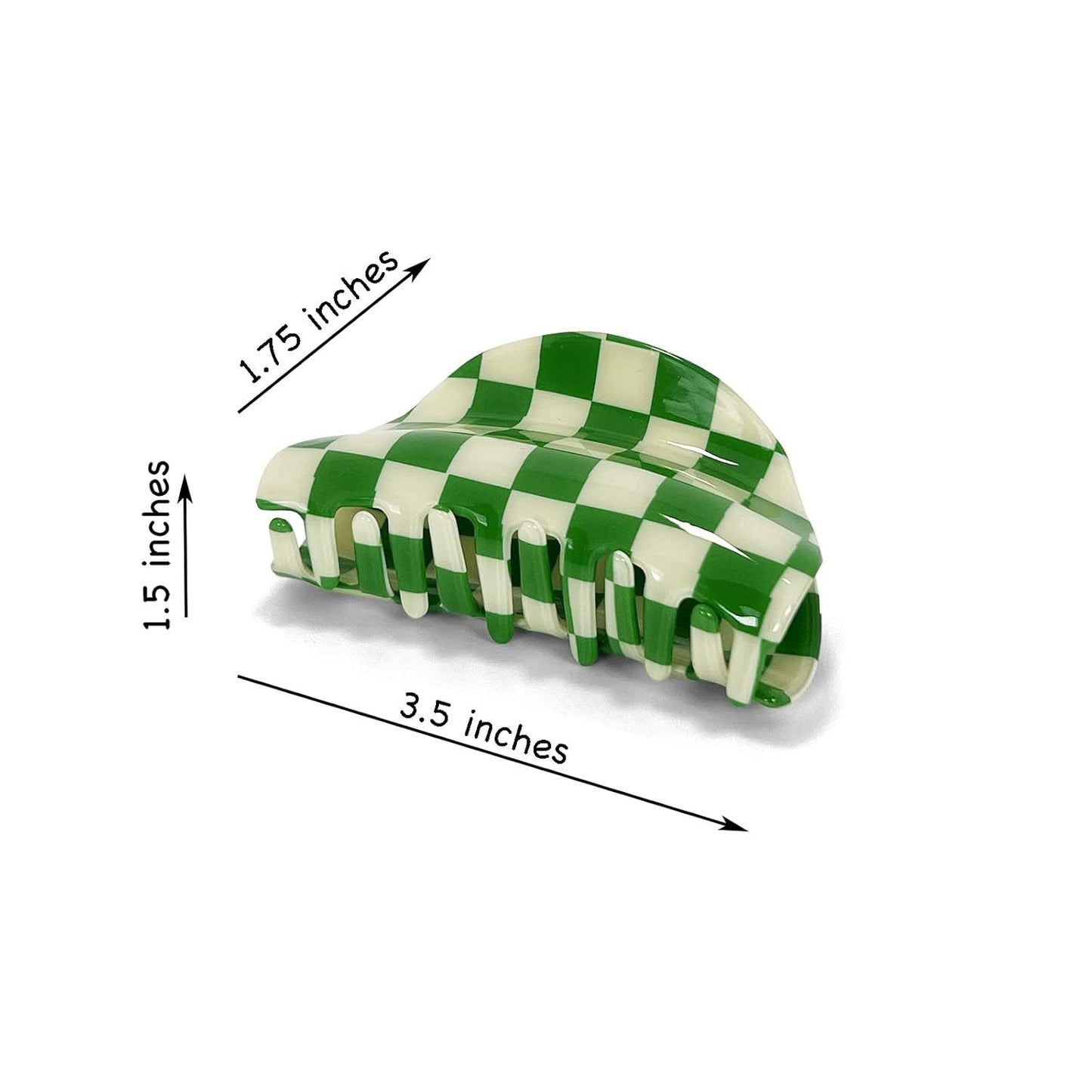 Two Oh One Checkered Hair Clip Claw Acrylic Strong Hold Women's Accessory for all Hair Type, Purple