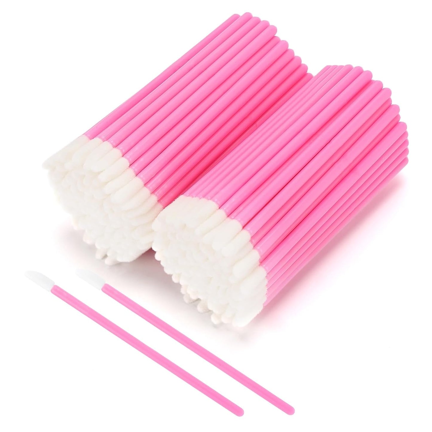 Tbestmax 200 Pcs Lip Wands Applicators, Disposable Lipstick Lint Free Brush Makeup Gloss Wands, Makeup Applicator Beauty Tool Kits Pink
