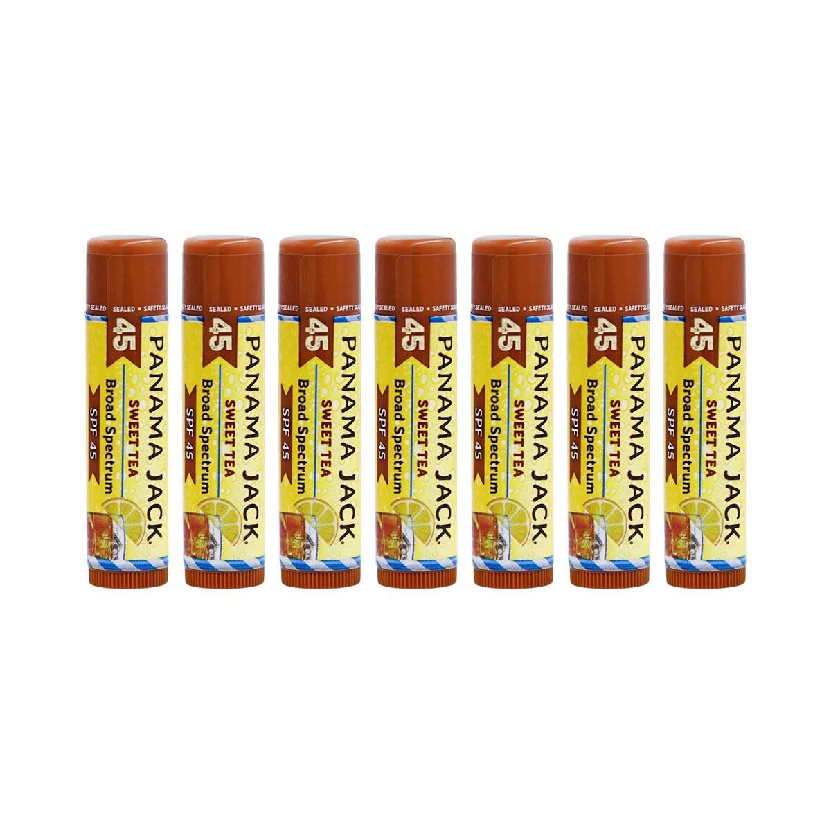 Panama Jack Sunscreen Lip Balm - SPF 45, Broad Spectrum UVA-UVB Sunscreen Protection, Prevents & Soothes Dry, Chapped Lips, Sweet Tea, 3-pack