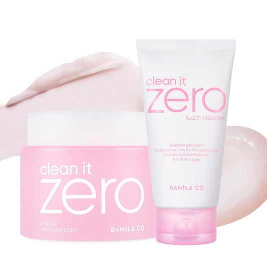 BANILA CO Clean It Zero Original Double Cleanse Set | Original Cleansing Balm 180ml + Foam Cleanser 150ml | Vegan Korean Face Wash for All Skin Types