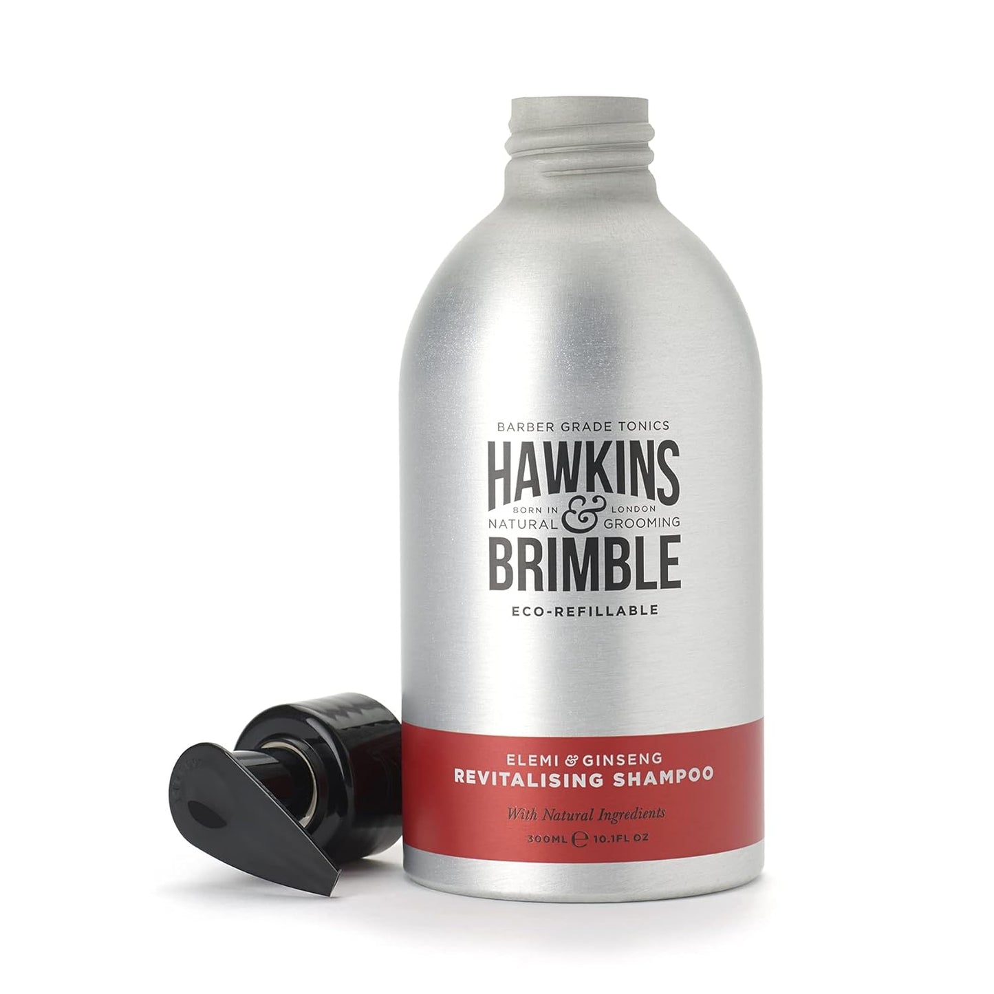 Hawkins & Brimble Shampoo Eco-Refillable for Men - 300ml Revitalise Hair Dry Scalp Dandruff Maintenance | Bottle for Life Eco Friendly