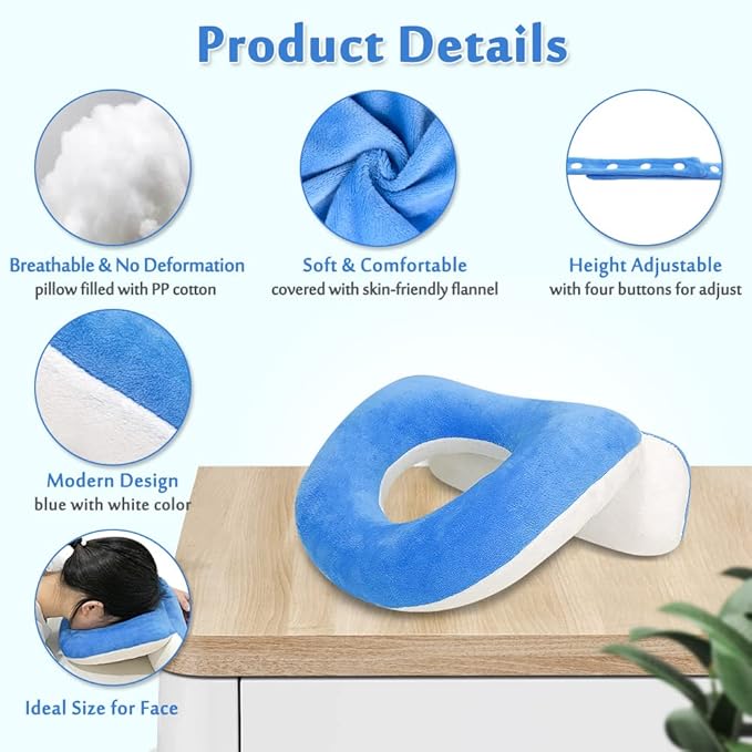 Face Down Pillow After Eye Surgery Prone Vitrectomy Retina Recovery Equipment Donut Face Pillow Massage Head Cradle Facedown Desk Pillow for Napping Piercing Cushion