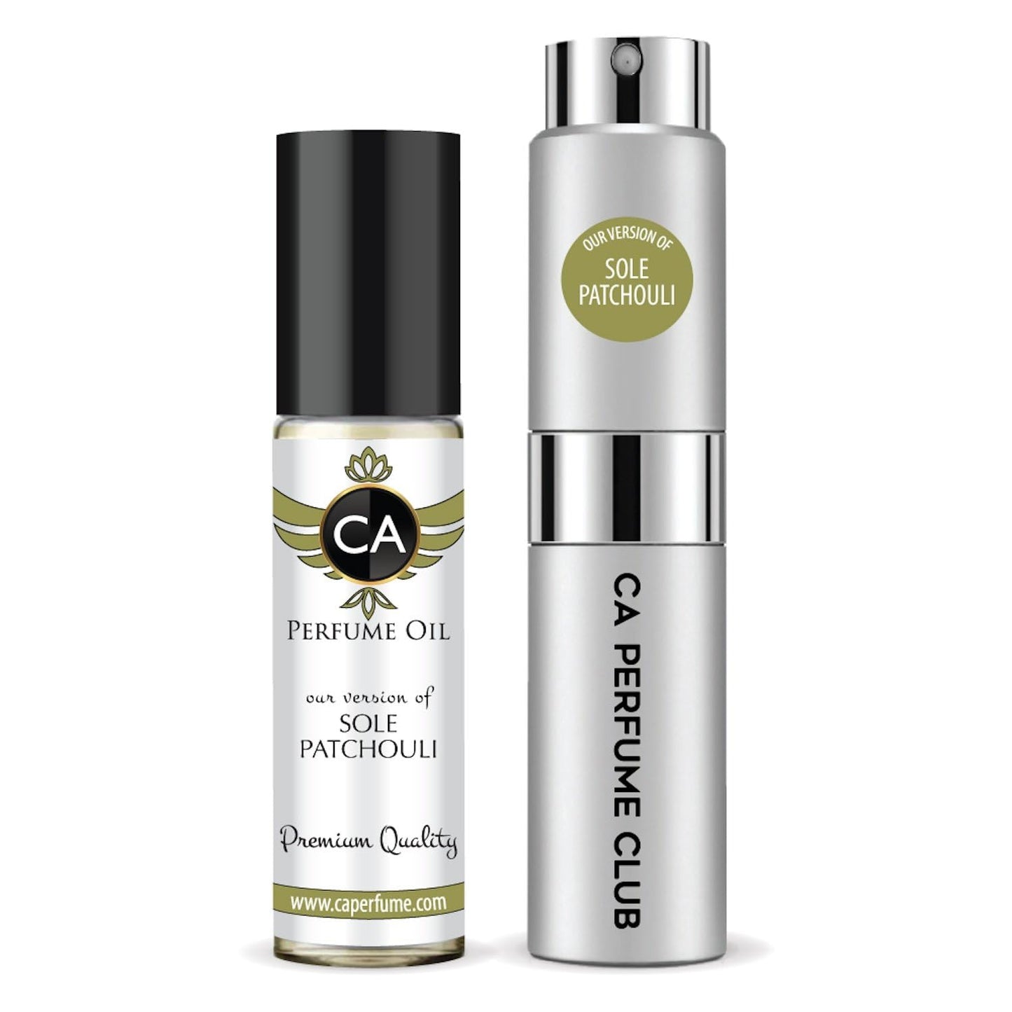 CA Perfume Duo Impression of Sole Patchouli For Women And Men Perfume Layering Set Long Lasting Travel Size EDP + Body Oil Roll-On Bottle 0.27 Fl Oz+0.33 Fl Oz