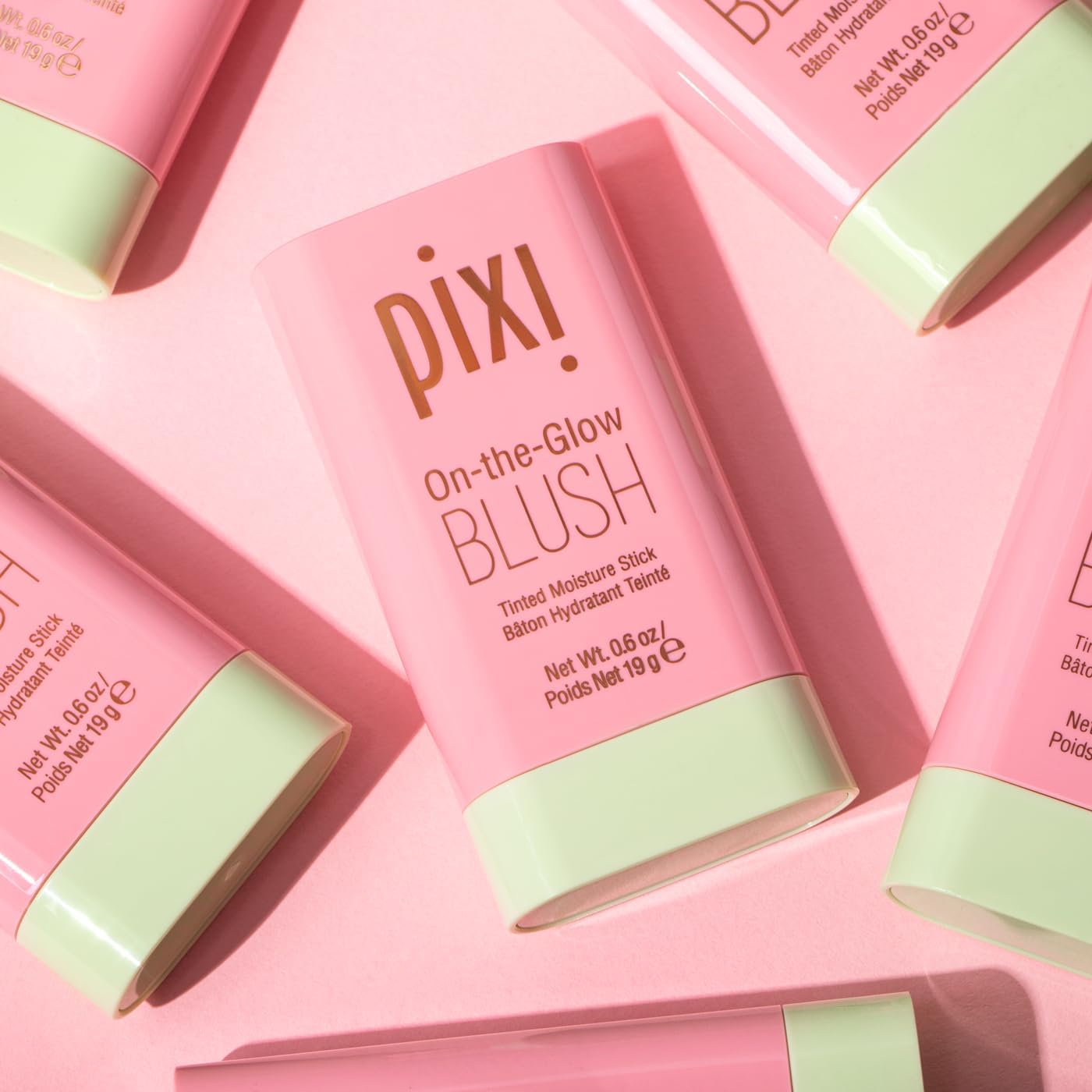 Pixi On-the-Glow Blush - Fleur, Hydrating Tinted Moisture Blush Stick with Ginseng, Aloe Vera & Fruit Extracts, For Cheeks & Lips, 19g / 0.6oz, Paraben-Free