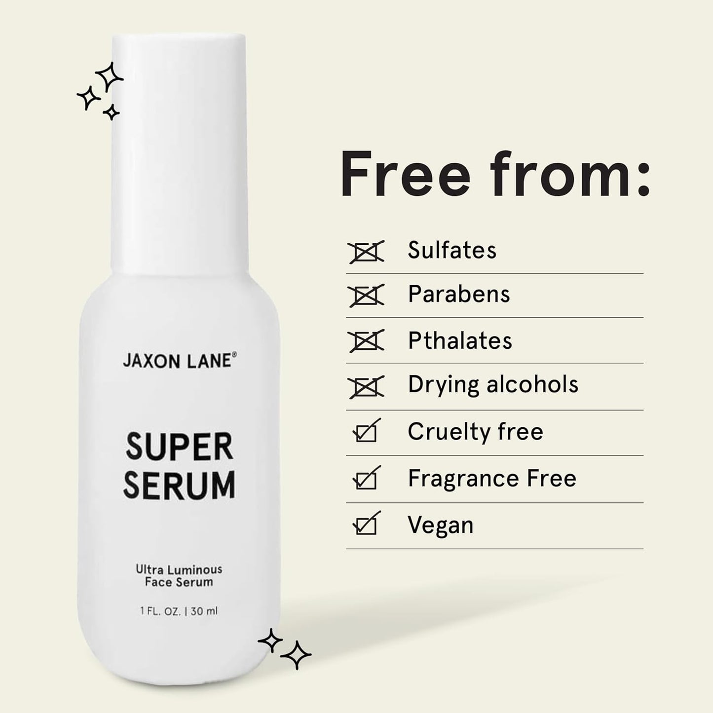 SUPER SERUM Anti Aging Serum for Face: 5% Niacinamide Serum, Bakuchiol Serum, Vitamin C Face Serum for Men Korean Skin Care Tranexamic Acid Textured skin treatment, Pore Minimizer JAXON LANE 4 Bottles