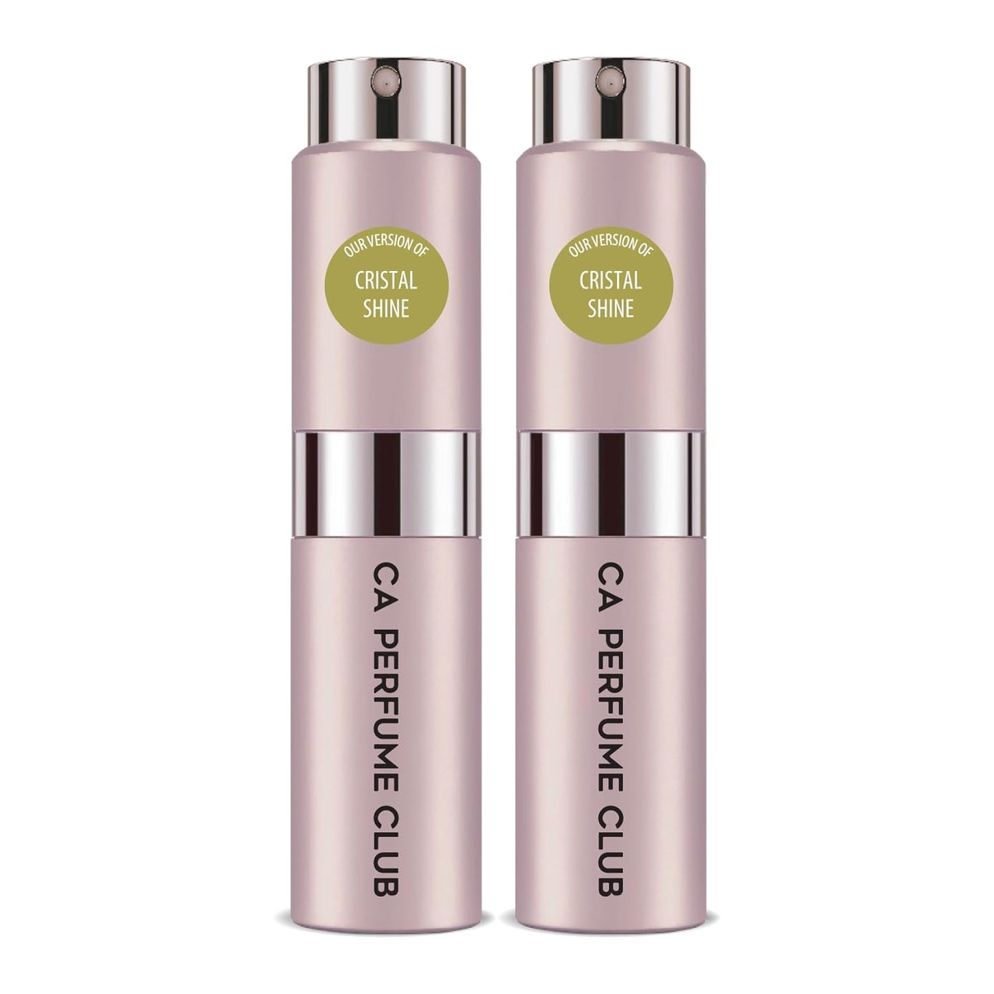 CA Perfume Impression of Cristal Shine for Women Floral Green Scent Long Lasting Perfumes for Women Eau De Parfum Travel Size Refillable Atomizer Spray 0.27 Fl Oz 8ml (Set of 2)