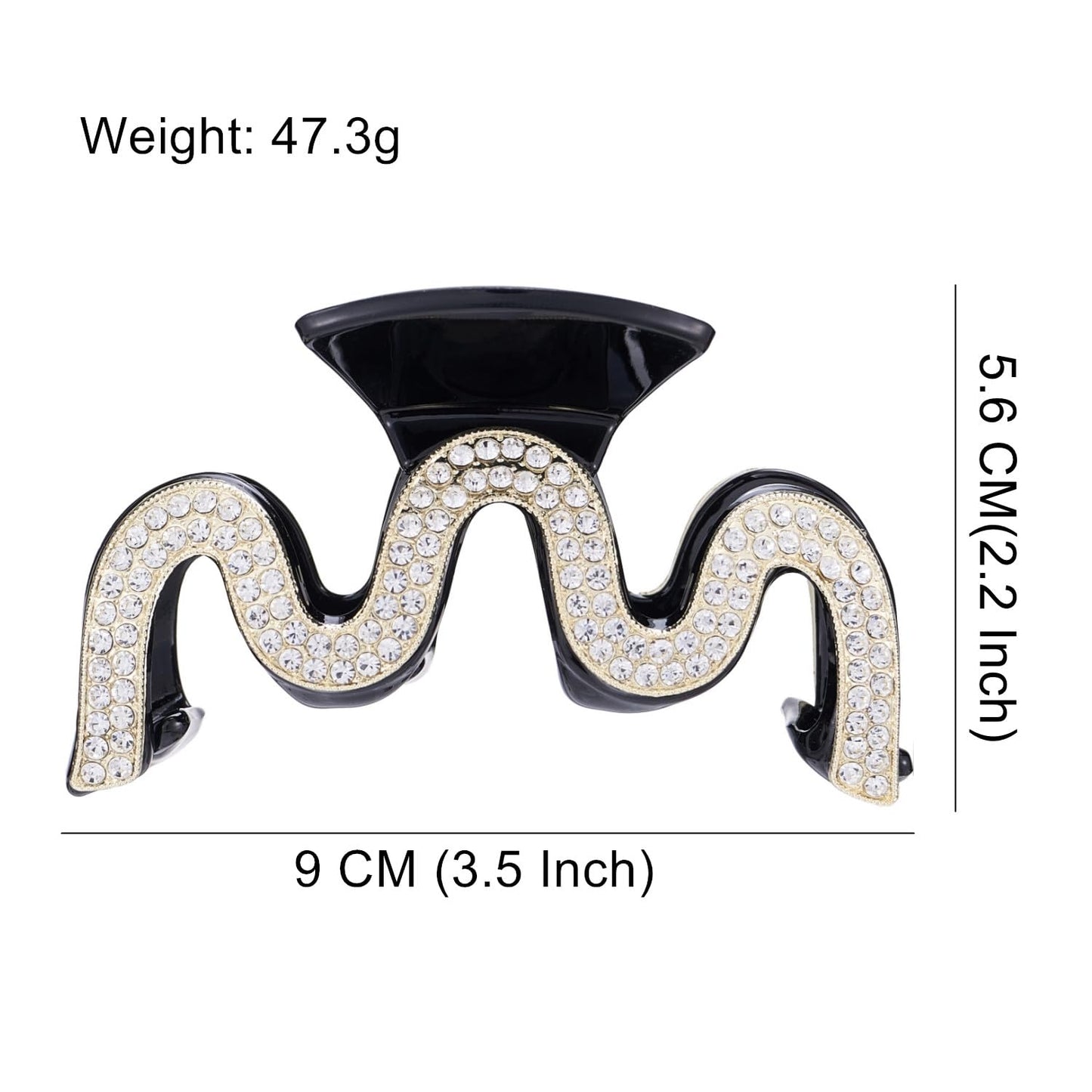 SINIDE Rhinestone Hair Claw Clips, Crystal Plastic Jaw Clip Nonslip Acrylic Claw Clips for Thick Long Hair, Large Fashion Clamps Accessories for Women Ladies Strong Hold Barrette for Styling (2 Pack)