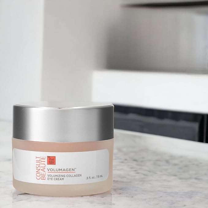 Consult Beaute Volumagen - Collagen Eye Cream - Hydrating - Plumping - Targets Deep Under Eye Hollows - Visibly Smoothen Lines & Wrinkles - Micronized Hyaluronic Acid - Caffeine - 0.5 oz