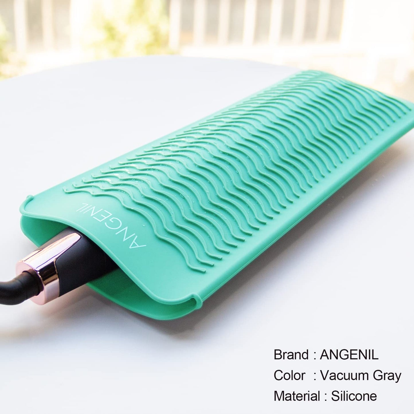 ANGENIL Curling Iron Silicone Mat Heat Resistant for Travel Dual Voltage Flat Iron, Hair Straightener, Rotating Cordless Curling Iron Wand, Wireless Curlers, Crimper Hair Iron, Straightening Iron