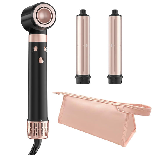 Dual Voltage 3 in 1 Hot Hair Styler – High-Speed Hair Dryer with Air Wrap for Women with Extra Long Barrel Air Styler, European Hair Tools Styling, Fast Drying and Quick Styling, Travel Case
