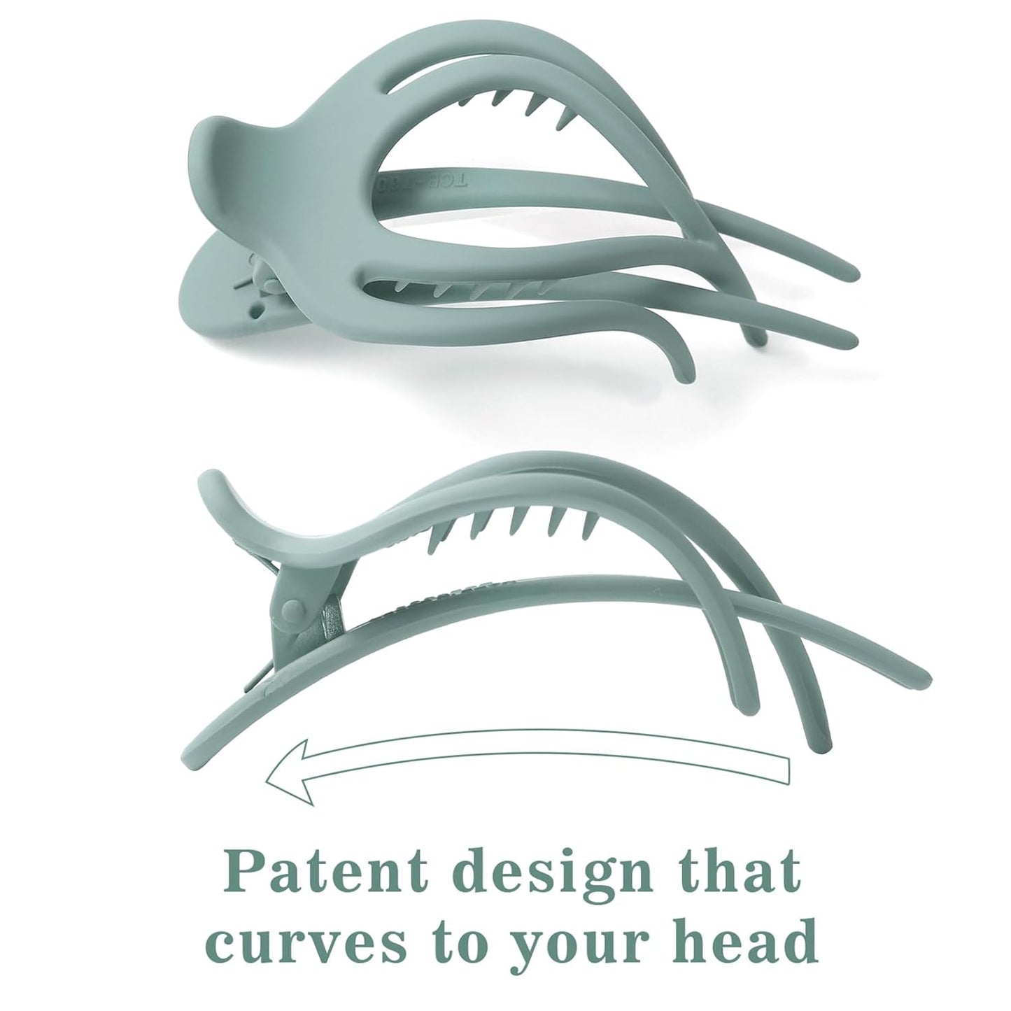 French Concord Hair Clips Claw - 6Pcs Side Slid Flat Hair Clips for Volume Strong Hold No Slip Grip Hair Claw Clips for Women Girls Thick Thin Hair (Matte Curved(Medium,4 inches) #1)