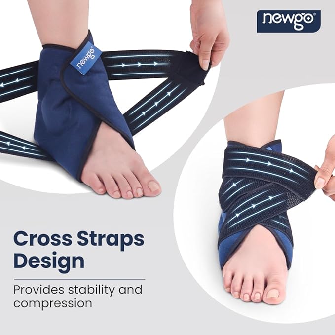 NEWGO Bundle of Cooling Eye Mask and Ankle Foot Ice Wrap
