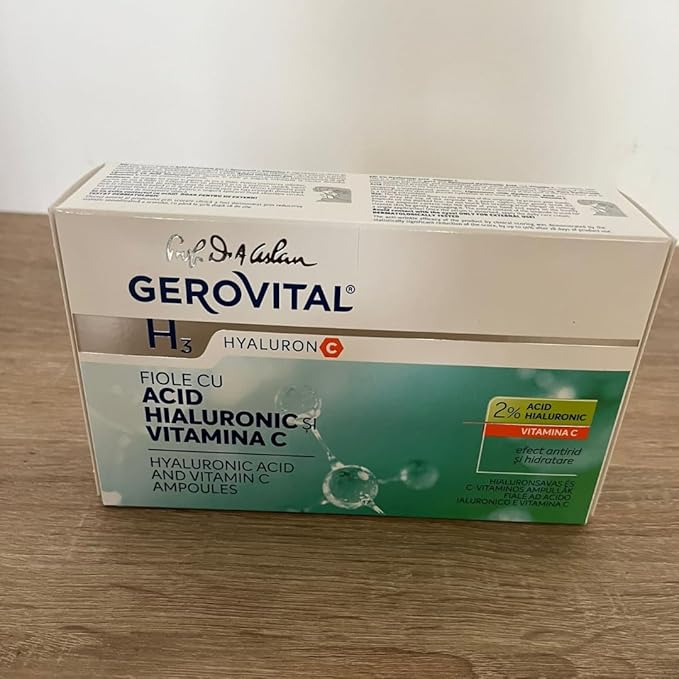 GEROVITAL HYALURON C Hyaluronic Acid Serum for Face with Vitamin C, Intensive Anti-Wrinkle Face Treatment, Hydrating, Face Moisturizer, for Normal, Mixed, Dry Skin, 10 vials x 2 ml