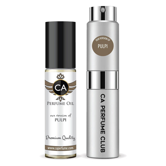 CA Perfume Duo Impression of Pulpi For Women And Men Perfume Layering Set Long Lasting Travel Size EDP + Body Oil Roll-On Bottle 0.27 Fl Oz+0.33 Fl Oz