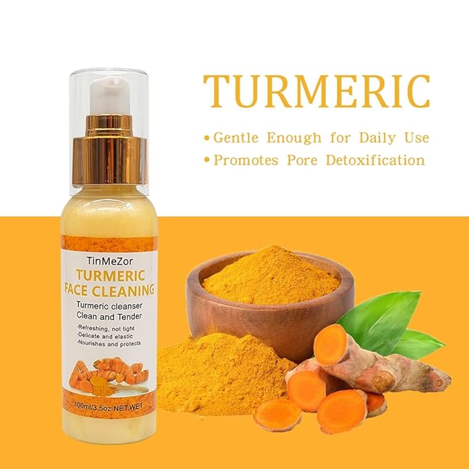 Turmeric Facial Cleanser,Turmeric Soap And Turmeric Face Scrub Three Piece Set for Face & Body,Turmeric Face Wash,Turmeric Exfoliating Scrub,Turmeric Soap Bar for Face