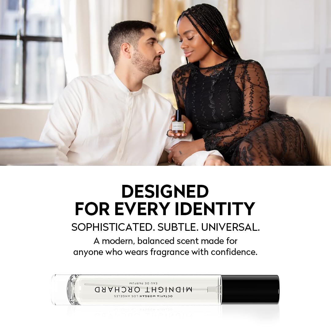 OCTAVIA MORGAN Midnight Orchard Eau De Parfum- Travel Perfume with Lush Peach, Golden Apricot & Smooth Sandalwood for a Fruity-Woody Signature - Graceful Fragrance Designed to Captivate All Day - 10ML