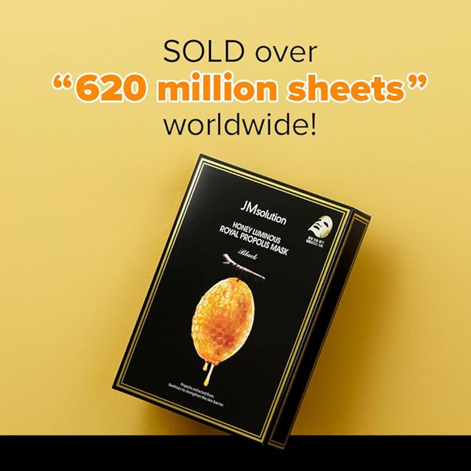 JMSolution Honey Royal Propolis Ampoule Korean Skincare Facial Mask -Rich Moisturizing boositng Nutrition -10sheets per box For All Skin Type (Honey Royal)