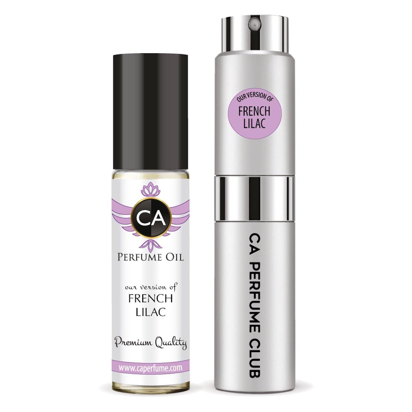 CA Perfume Duo Impression of French Lilac For Women And Men Perfume Layering Set Long Lasting Travel Size EDP + Body Oil Roll-On Bottle 0.27 Fl Oz+0.33 Fl Oz