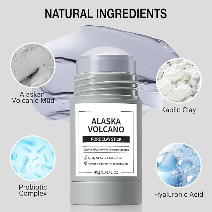 Clay Mask For Face, Vitamin C Face Masks with Turmeric and Kaolin Clay, Deep Cleansing Pores, Skincare Facial Mask for Refining Pores and Controlling Oil,(Seaweed Mud)