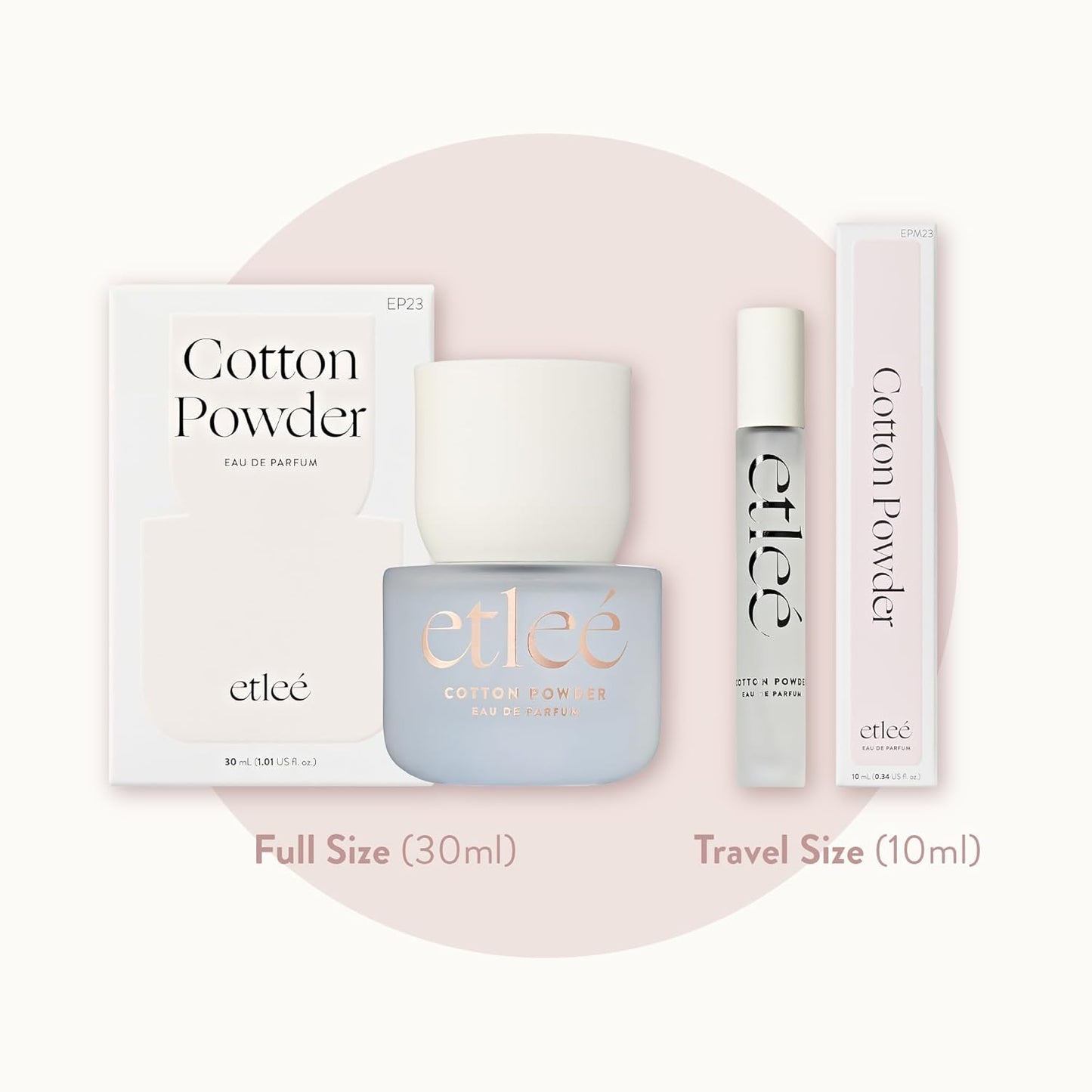 Cotton Powder Eau de Parfum 0.34oz, Aldehydic Musk Long Lasting Perfume With Sandalwood, Black Pepper, Orchid, Lily & Rose, Layerable Luxury Fragrance for Women & Men for Everyday Wear