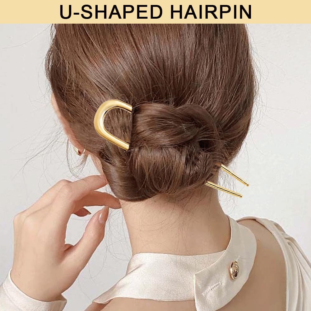 3 Pcs French Hair Pins for Women, Metal Hair Accessories for Buns, French Twists, Updos, Elegant Hair Clips for Long, Thick, Curly, Thin, or Fine Hair, Durable and Stylish Hair Styling Set