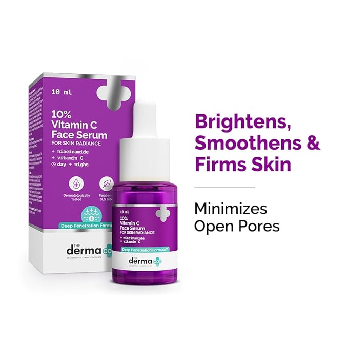 10% Vitamin C Face Serum | Helps Restore Natural Glow | Tightens Pores & Hydrates Dry, Dull Skin | Radiance Serum for All Skin Types | 0.34 Fl Oz/10ml