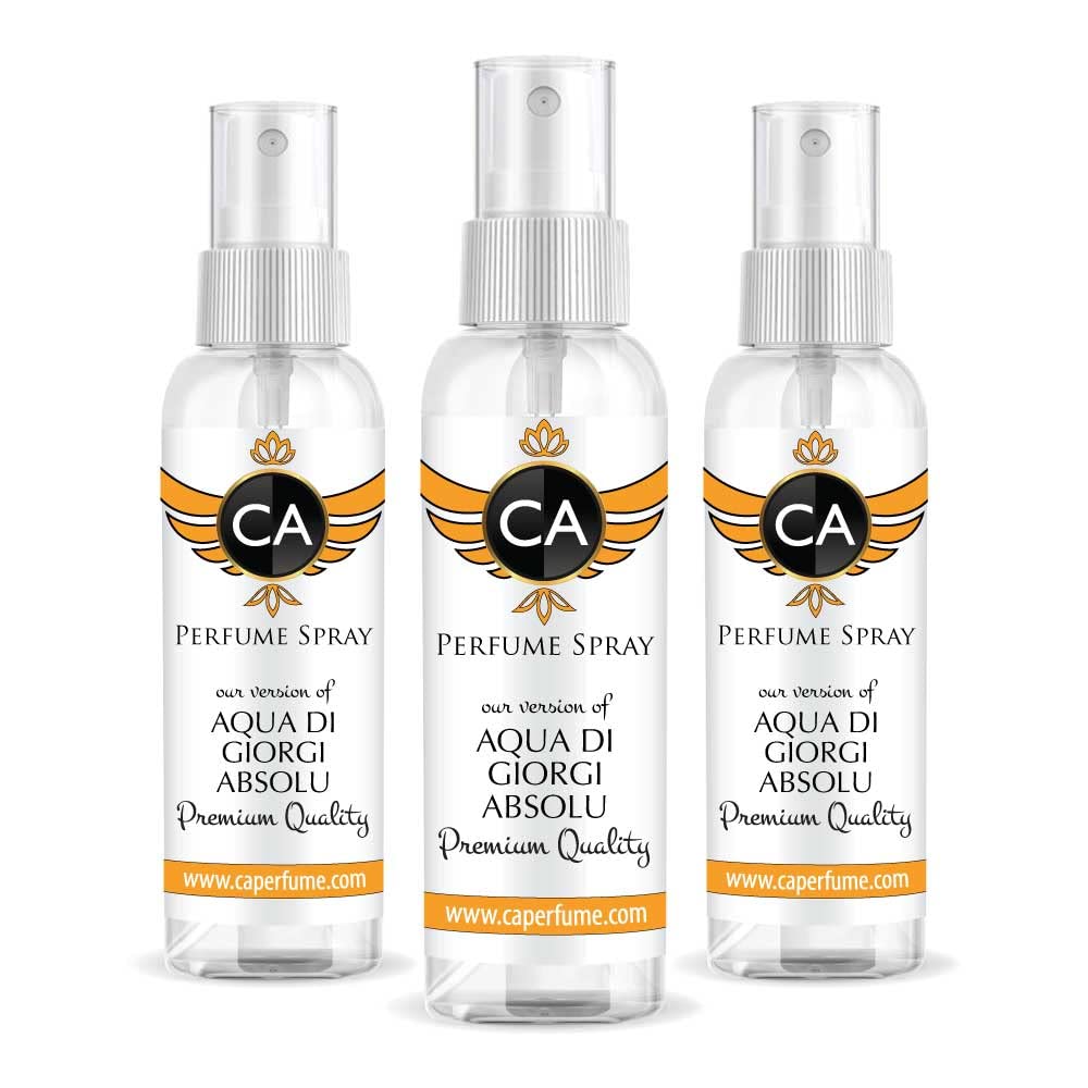 CA Perfume Eco Refill Impression of Aqua Di Giorgi Absolu For Men EDP Perfume Concentrated Mens Cologne Long Lasting Eau de Parfum Spray Refillable Atomizer Bottle 2 Fl Oz/60ml-X3