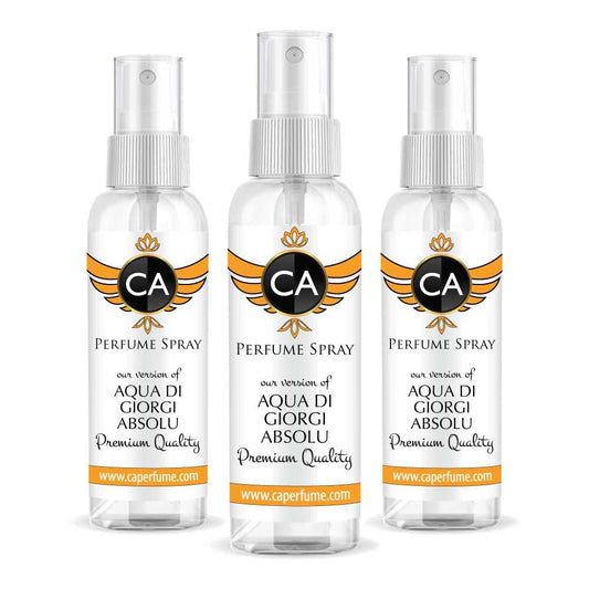 CA Perfume Eco Refill Impression of Aqua Di Giorgi Absolu For Men EDP Perfume Concentrated Mens Cologne Long Lasting Eau de Parfum Spray Refillable Atomizer Bottle 2 Fl Oz/60ml-X3