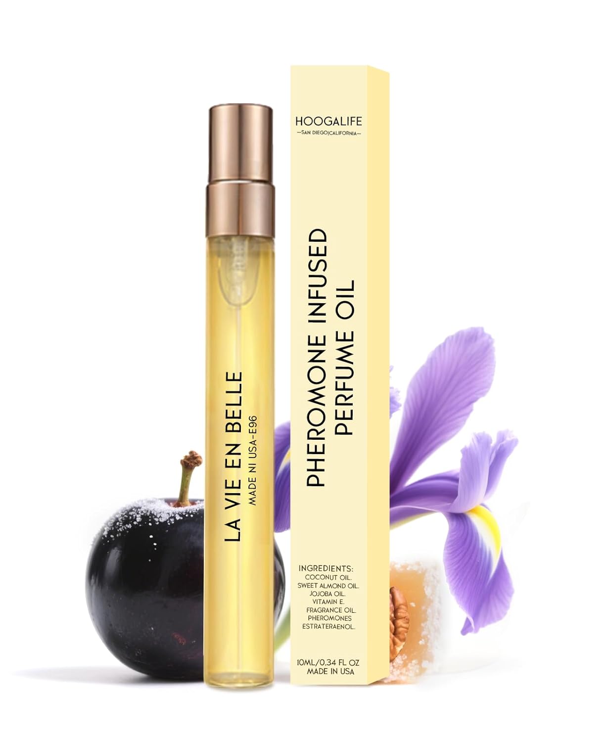 HoogaLife Pheromones Perfumes for Women,Inspired by Lan/côme's La Vie E/st Belle. Sweet, Blackcurrant, Iris, Praline, Travel Size Perfume Oil, 0.34fl.oz/10ml, Made in USA - LA VIE EN BELLE