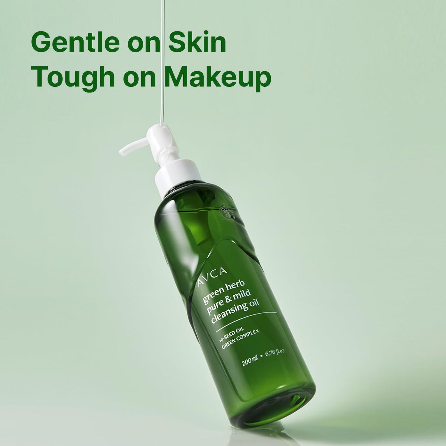 AVCA Green Herb Blackhead Cleansing Oil — Makeup & Blackhead Remover, Plant-Based Oils with Vitamin E & Squalane, Lightweight Pore Cleanser, Korean Skincare for Normal/Oily Skin, 6.76 fl oz (200 mL)