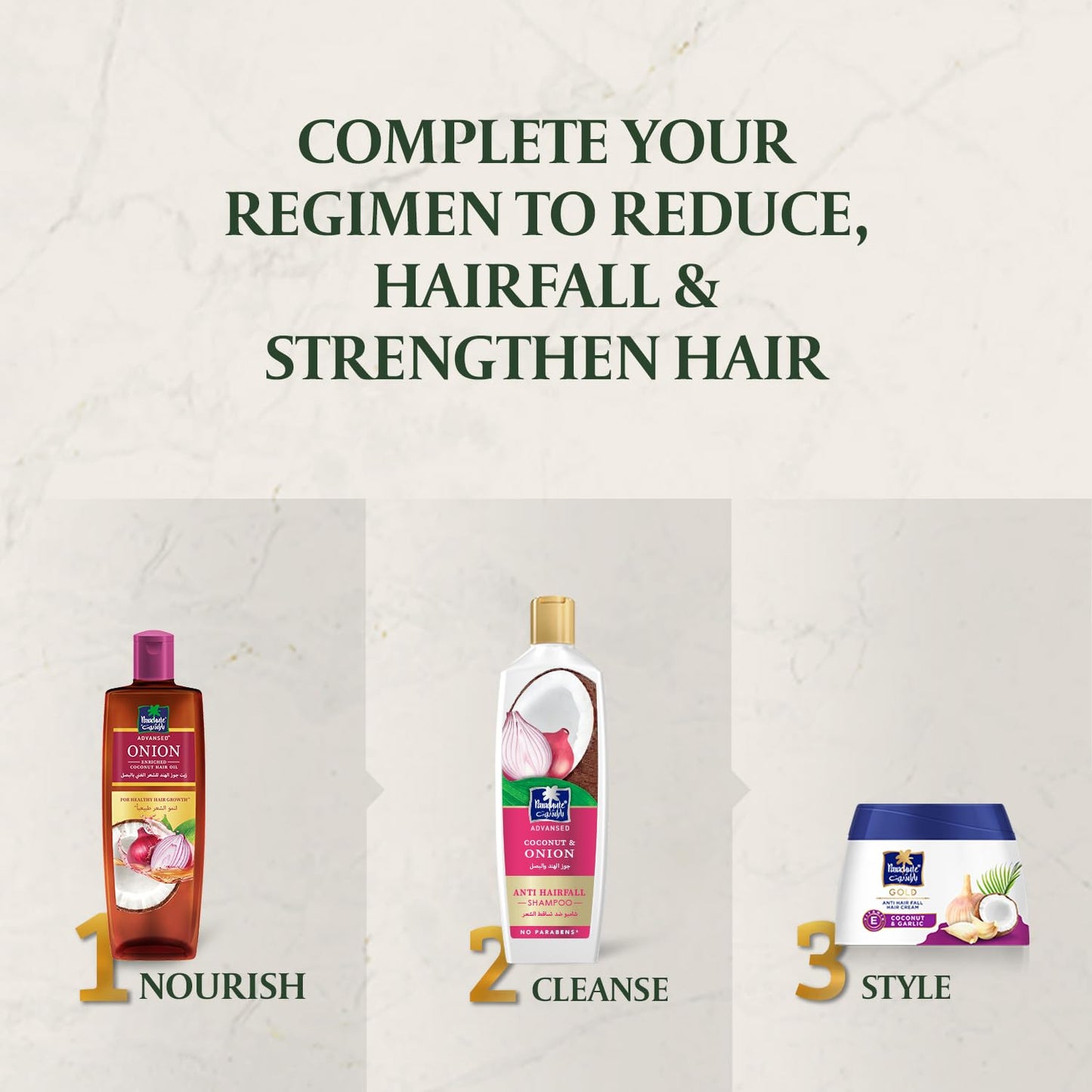 Parachute Advanse Coconut & Onion Shampoo | Strengthens Hair & Reduces Hairfall | 13.4 Fl oz | Pack of 2